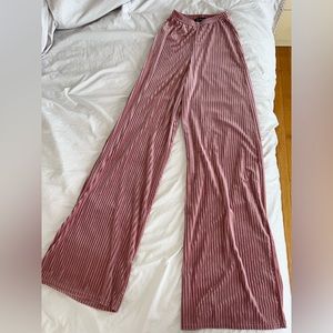 PRETTYLITTLETHINGS velvet/suede wide leg trousers